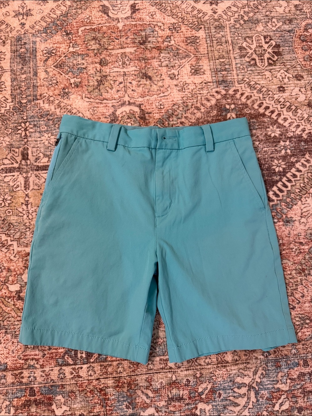 Vineyard Vines Youth Flat Front Performance Shorts - Aqua Blue